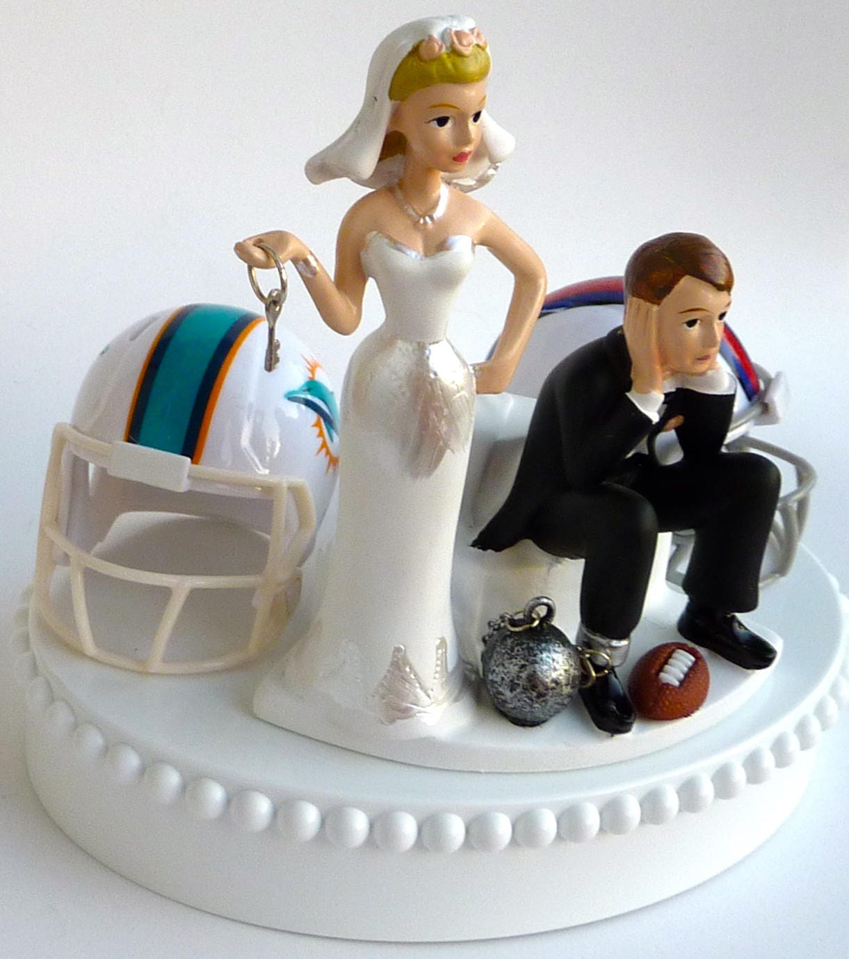 Wedding Cake Topper House Divided Team Rivalry Football Ball