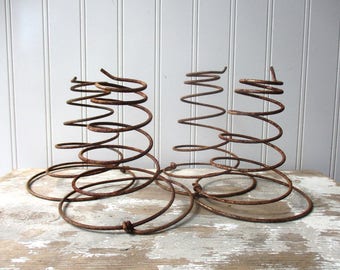 4 vintage bed springs large rusty chair springs bedsprings for upcycling or display Farmhouse Industrial Chic