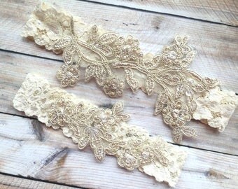 Wedding garter lace, wedding garter belt, wedding garter set ivory, wedding garter ivory, ivory garter set, ivory bridal garter set, garter