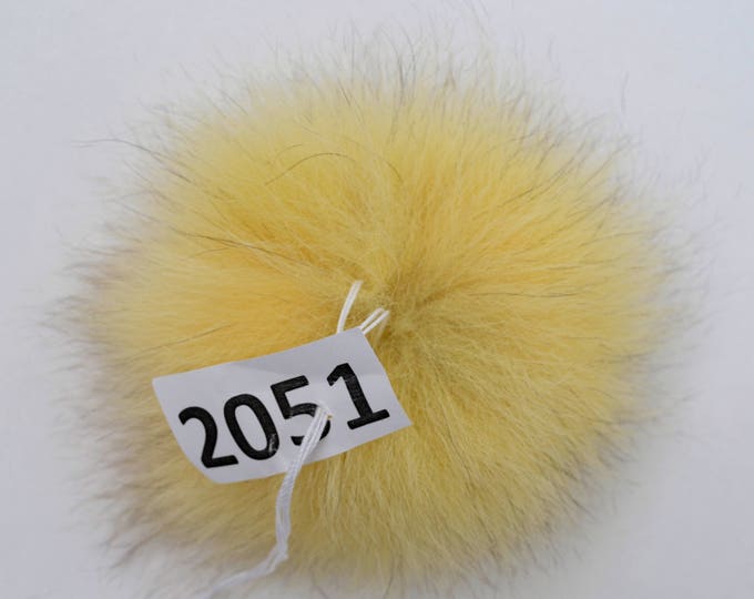 6,5" POM POM for Baby Hat! Fur Pom Pom, Fox Fur, Yellow Pom Pom, Fox Fur Pom Pom, Fox Pom Pom, Real Fur, for Hat, Knitted, Child, Beanie