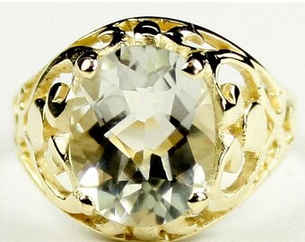 On Sale, 30% Off, Green Amethyst, 18KY Gold Ring, R004