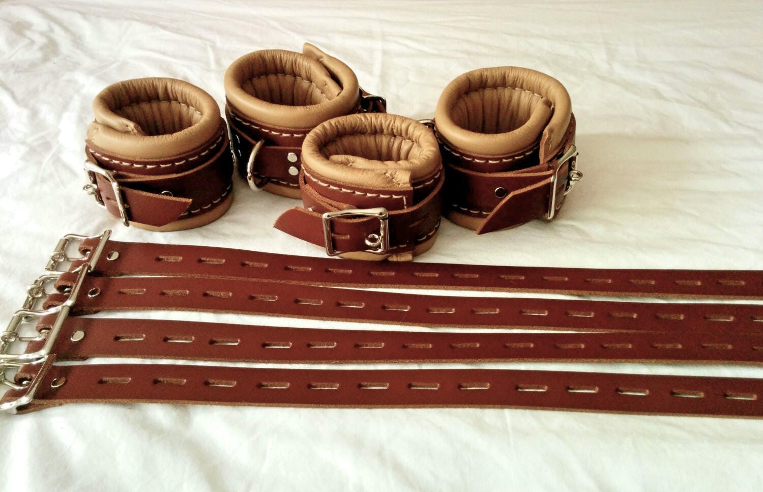 Hospital Medical Style Leather Bondage Restraints Wrist and