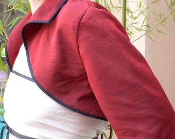 Red taffeta and 3/4 sleeve Bolero