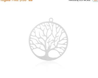 SALE Silver Tree of Life Pendant, 1 Pc, Silver Tree Necklace Pendant, Silver Tree Pendant, Silver Nature Pendant, Tree Charm, Laser Cut Pen