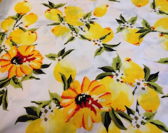 Lemon fabric/Lemon cotton fabric/Lemon prints fabric/summer Lemon table cloth fabric