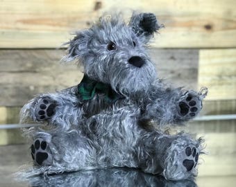 grey dog stuffed animal