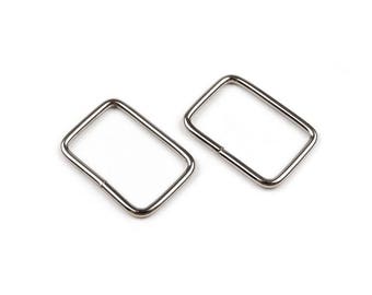 Earrings 20 mm silver rectangle 2