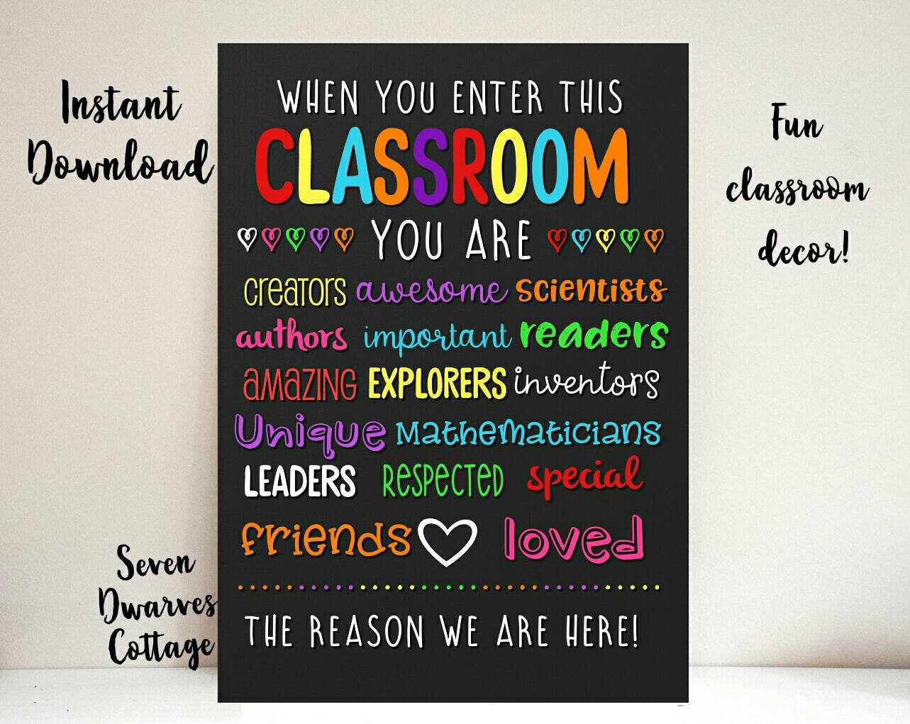 Colorful Classroom Rules Print Back to School Class Rules