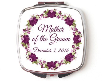 Mother Of Groom Compact Mirror - Mother Of The Groom Gift - Wedding Compact Makeup Mirror