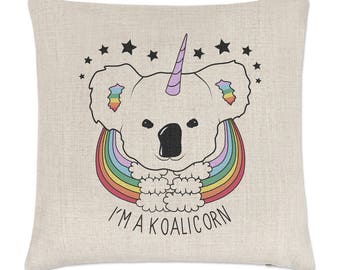 I'm A Koalicorn Unicorn Linen Cushion Cover