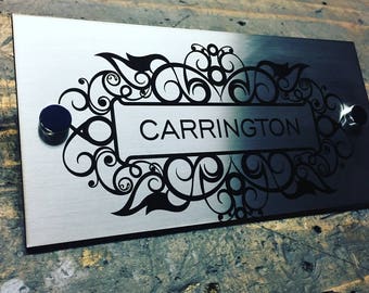 laser stainless cut steel custom numbers signs plaques lifetime mailbox etched warranty sign