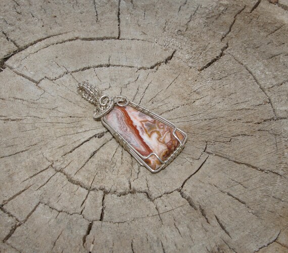 Colorful Mexican Crazy Lace Agate Pendant Sterling Silver 