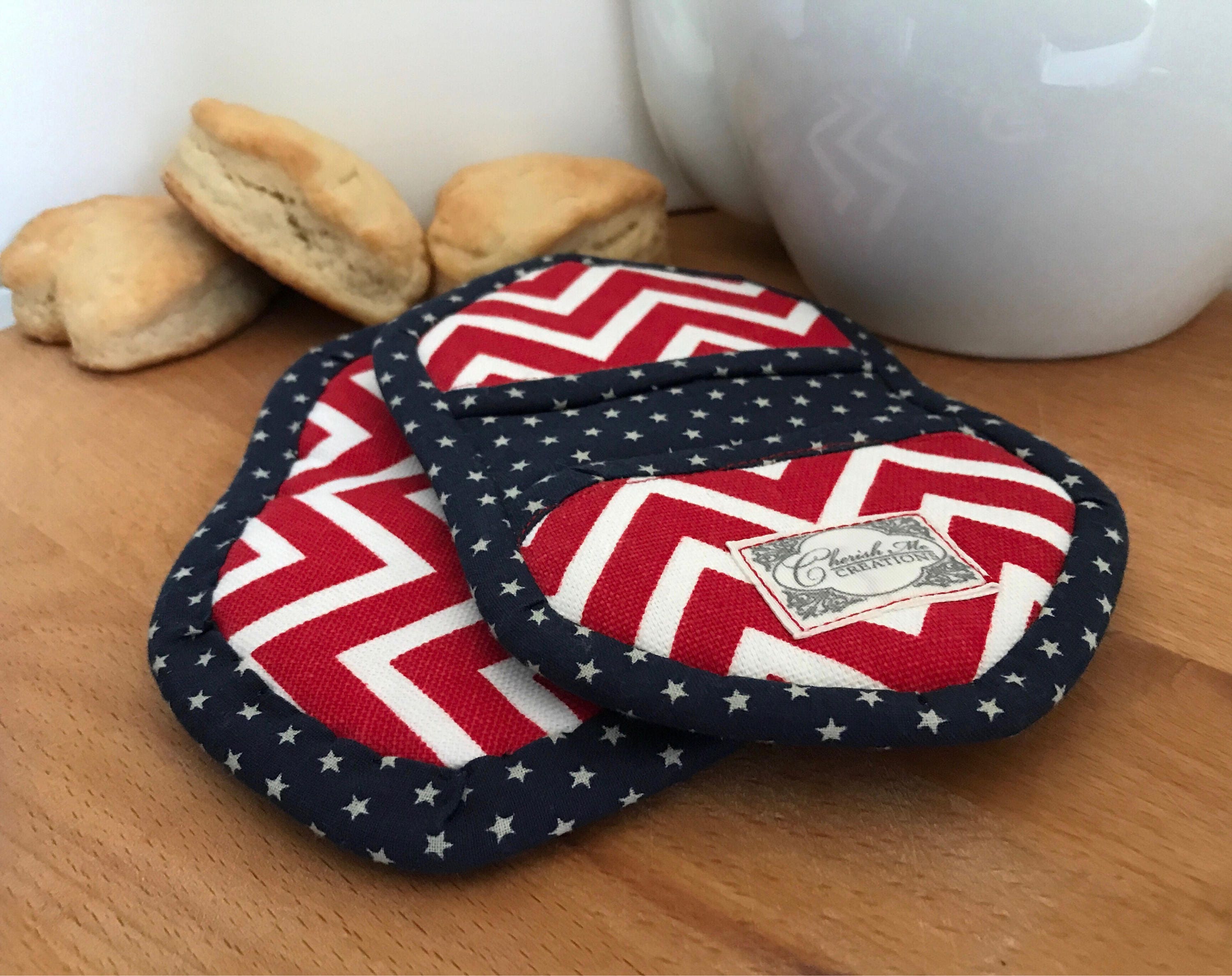 Chevron Mini Pot Holders microwave Mini Oven Mitts 4th of