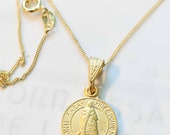 Necklace - Sainte Sarah & Saintes Maries 14mm - 18K Gold Vermeil + 18 inch 18K Gold Vermeil Chain