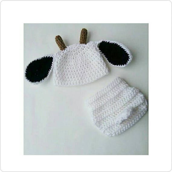 Baby Goat Costume Newborn Boy Photo Outfit Farm Baby
