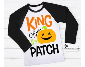 King of the Patch Baseball Shirt | Boys Halloween Shirt | Boys Fall Baseball Shirt | Boys Pumpkin Shirt