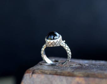 Sterling Silver Black Onyx Ring / size (6.3/4)
