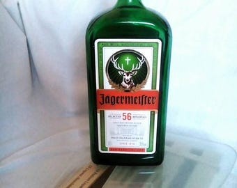 Glass Collectible Empty Green Bottle Flask liqueur Jägermeister CAP Bar Accessories peculiar bottle shape Label cross antlers of a stag 1l