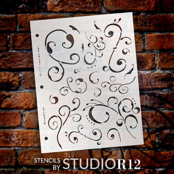 Inspirational Scrolls Stencil 8 1/2 X 11