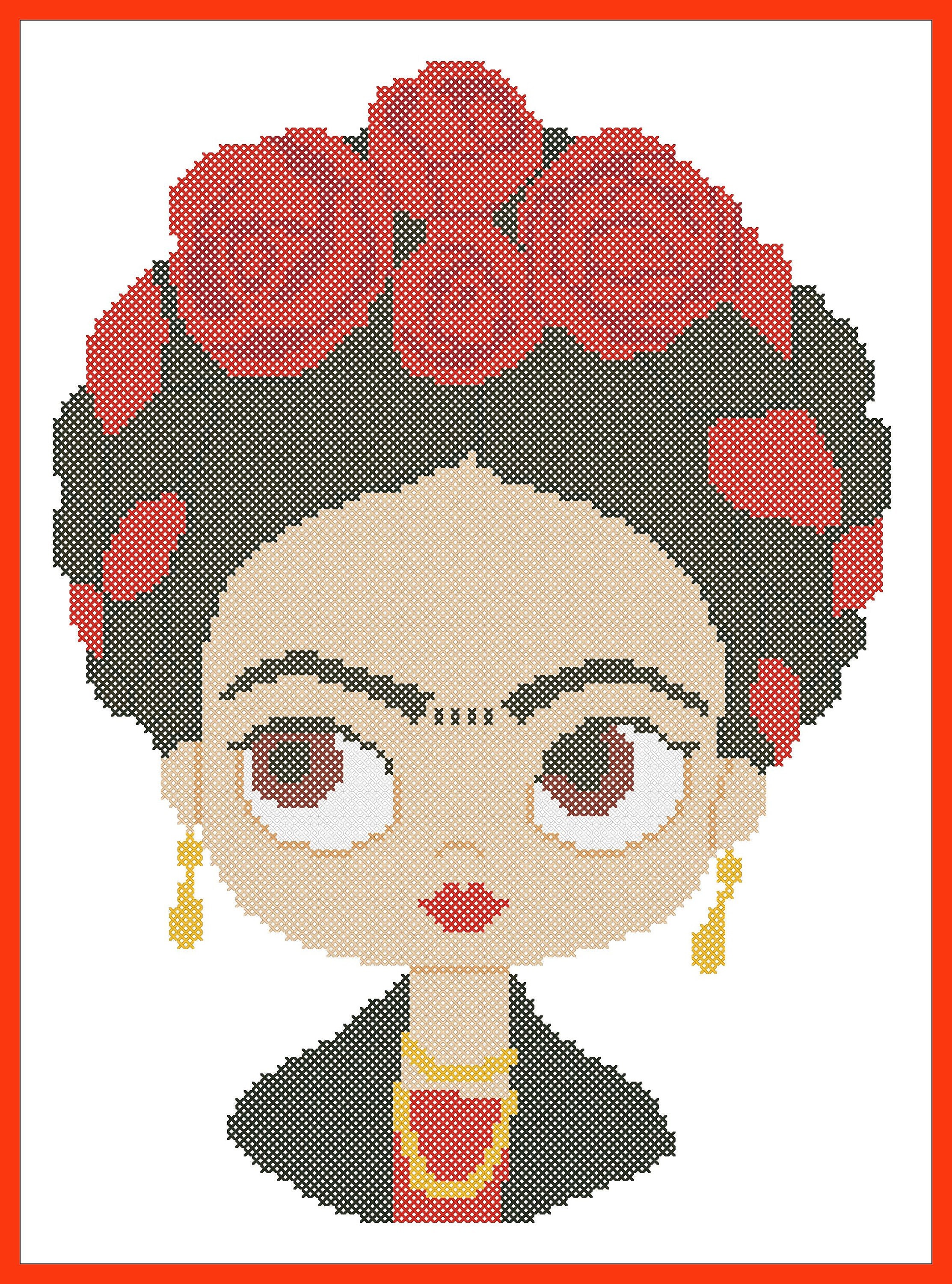 BOGO FREE Frida Kahlo Modern original cross stitch pattern