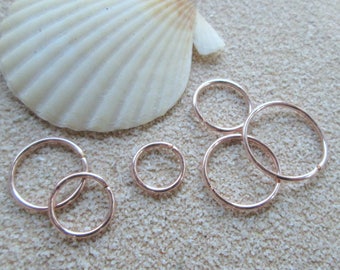 Rose Gold Cartilage Earring, 20 Gauge Rose Gold Sleeper Endless Hoop, Rose Gold Septum Ring, 14K Pink Gold Fill Body Jewelry, Rose Gold Hoop