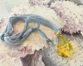 Necklace short necklace Swarovski Crystal Teardrop in the Sun
