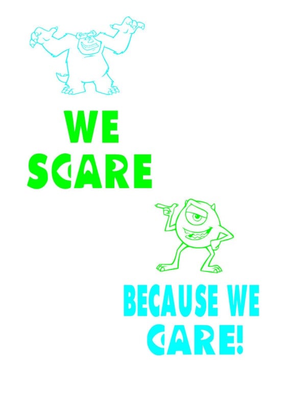 SVG disney monsters inc we scare because we care