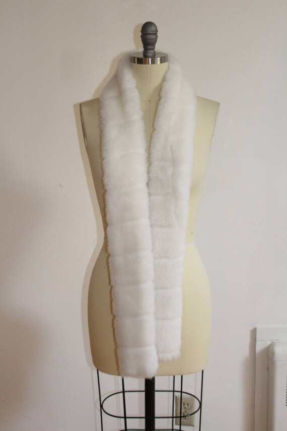 White Faux Fur Shawl handmade