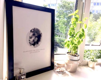 Michelle Obama print - 'People who are truly strong lift others up' - for strong women - inspirational