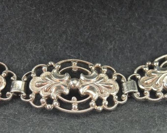 Bracelet jewelry costume jewelry clasp gift band vintage filigree 835'er silver