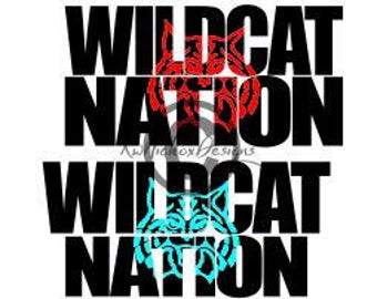 Wildcat Nation Svg, Wildcat Svg, Football Svg, Knockout Font Svg, Dxf For Cameo