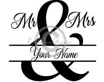 Mr And Mrs Split Svg, Split Monogram Svg, Split Monogram Dxf, Eps File