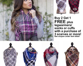 Blanket Scarf, gift for her, plaid scarf, fall scarf, monogrammed scarf, bridal wrap, evening wrap, oversized scarf, tartan scarf, wool,sc01