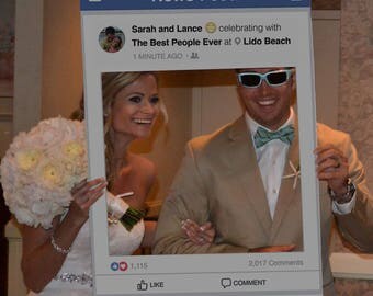 Social Media Frame Cut Out with Facebook, Instagram, Snapchat, Tinder for Wedding, Birthday, Events, Photo Booth, Props (Digital File)
