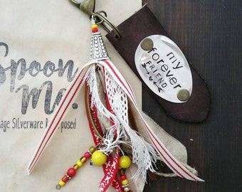 Silver Spoon Key Ring, Spoon Handle Key Chain, Planner, Agenda, Vintage Spoon, Gifts Under 25, Purse Charm, Handmade Gift