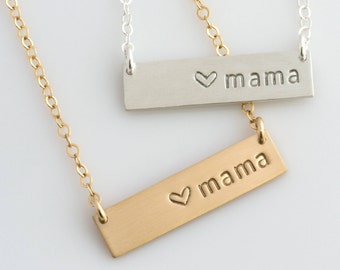 Mothers Day Jewelry From Daughter/Husband/Mama Bar Necklace /Personalized Bar Necklace / Mothers Day Gift /New Mom Gift/N285
