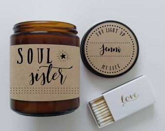 Soul Sisters Gift Soy Candle Gift for BFF Friend Gift Scented Candle Birthday Gift Valentine Gift Christmas Gift Best Friend Gift