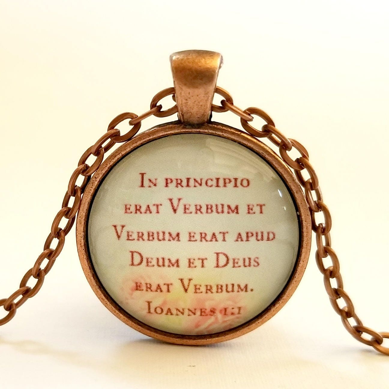 Latin Bible Verse Necklace Latin Scripture Pendant