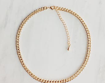 Thick Gold Chain Necklace / Gold Chain Statement Necklace / Gold Layering Necklace / Gold Everyday Necklace
