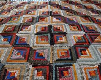Log Cabin quilt top
