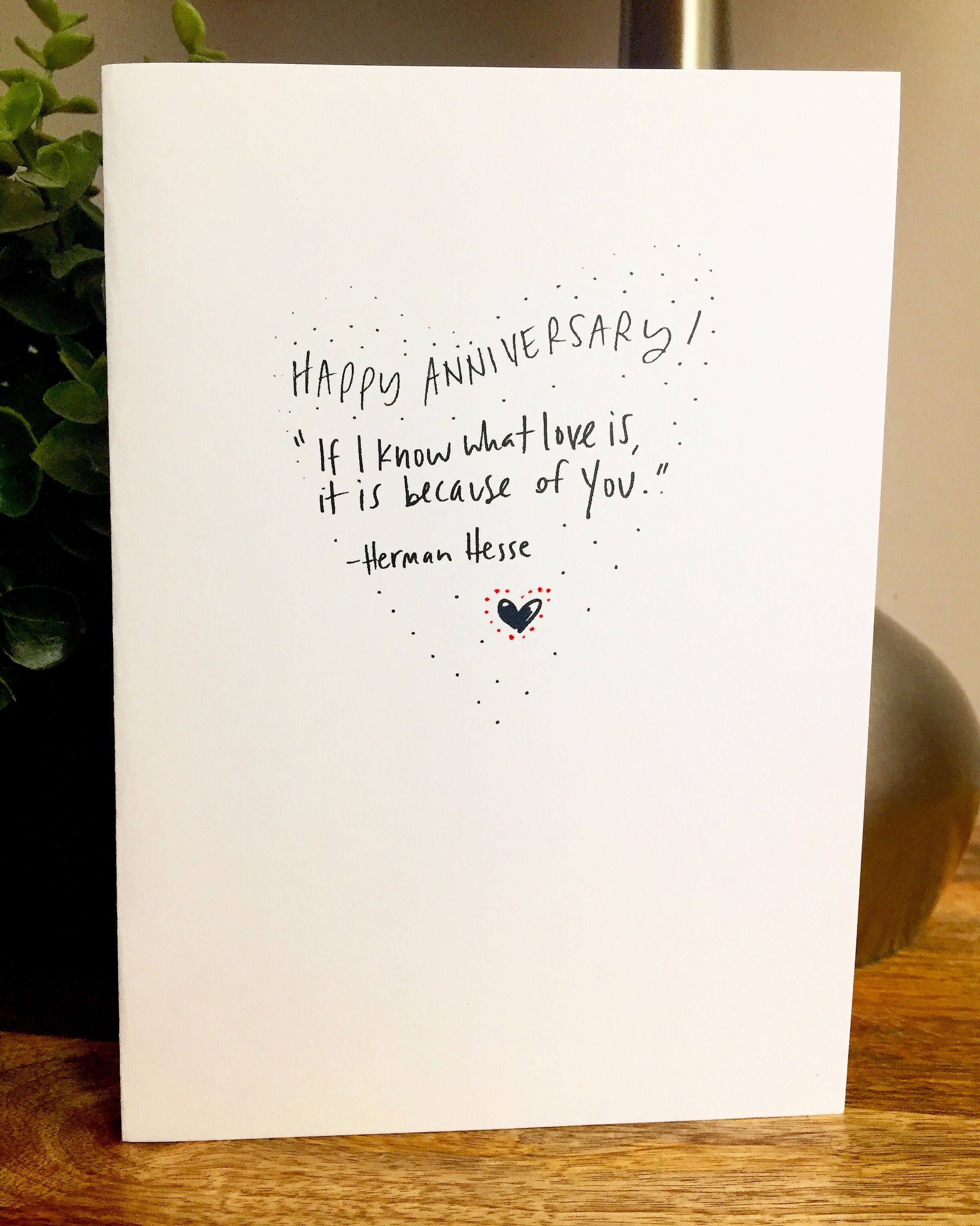 e Year Anniversary Card for her Paper Anniversary anniversary Card for boyfriend 365 days 1st wedding anniversary Love Quote Card