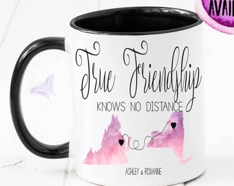 Long Distance Mug, State Mug, Best Friend Gift, Going Away Gift, State To State, Best Friend, Long Distance Relationship, Moving Away CM1086