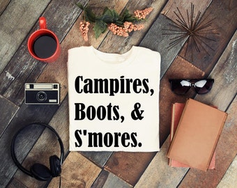 Campires Boots and S'mores svg, Fall SVG, pumpkin spice svg, football mom svg, tshirt svg, autumn svg, southern svg, thanksgiving svg file