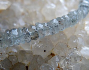 Moss Aquamarine| Heishi Tyre Rondelle Beads Mini Strand | 5.5-6x3mm | Sets of 20, Sets of 27