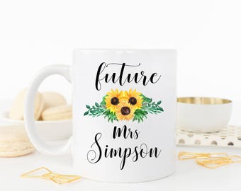 Futures Mrs. Mug, Custom Mrs. Mug, Engagement Mug, Mug for the Bride-to-Be, Engagement Gift, Bridal Gift, Gift for the Bride, Bride to be