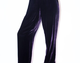 purple velvet pants womens