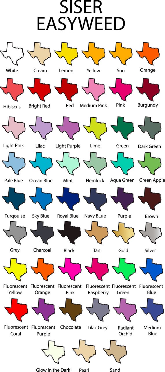 Custom Siser Easyweed Color Chart digital File Digital