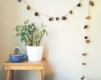 Pinecone Garland, Fall Garland, Tiny Pinecone Decor, Mantel Decor, Rustic Wedding Garland