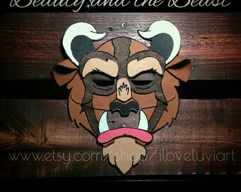 Disney original Beauty and the Beast movie felt mask, beast mask for kids and adults, disney accesorries, beast cosplay one size fits all