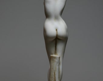 Naked Nude Female Woman Alabaster Statue Sculpture Erotic Figure 9.45" - 24cm **Free Ship** & **Free Tracking Number**